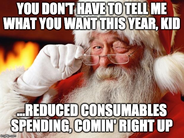 expense reduction santa meme